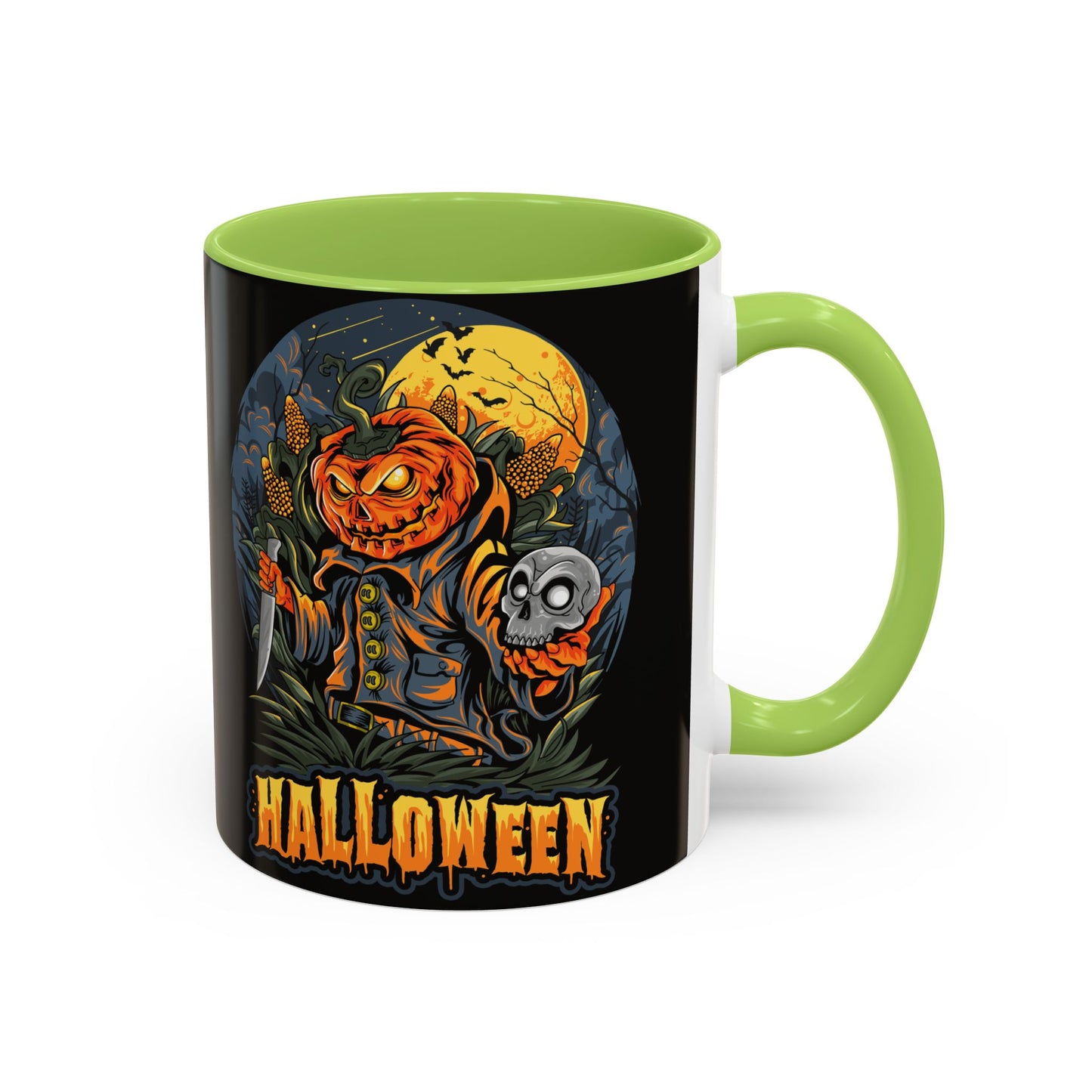Halloween Pumpkin Coffee Mug, Spooky Mug, Fall Decor, Gift for Halloween Lovers, Black Mug, 11oz or 15oz