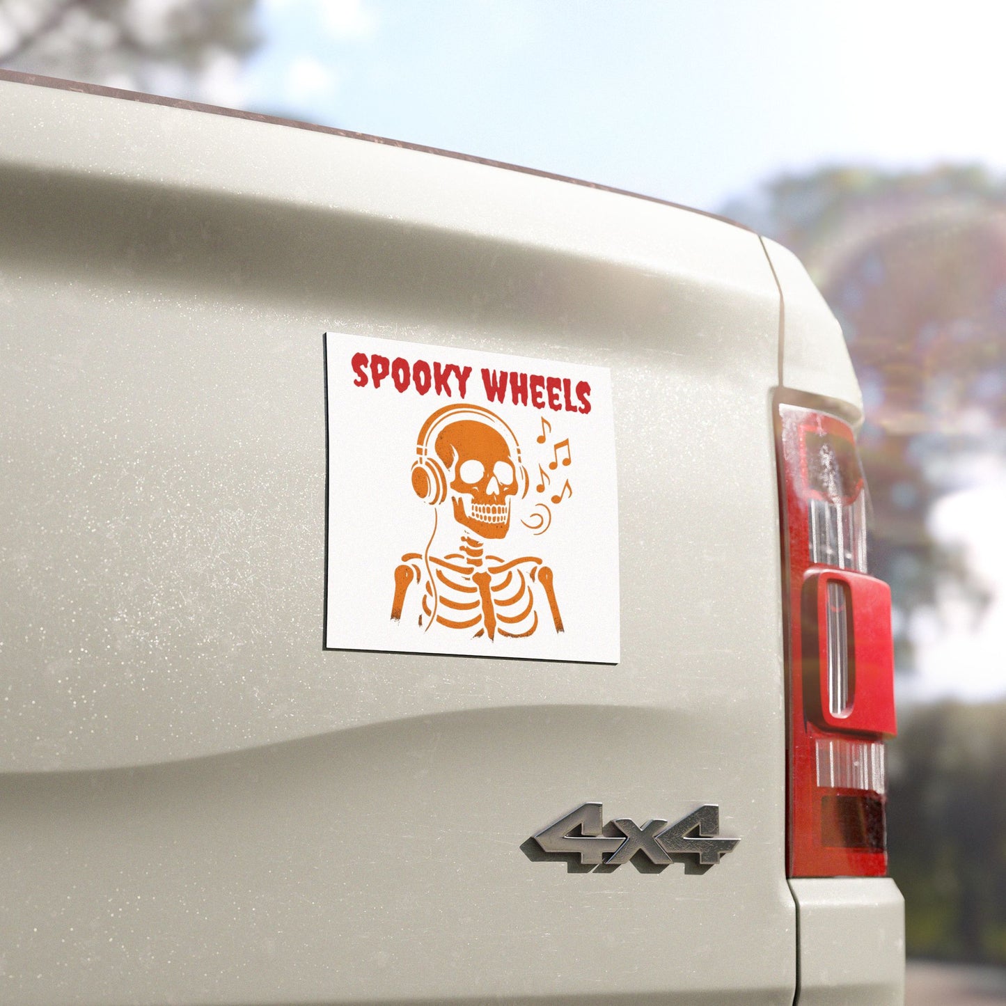 Spooky Wheels Car Magnet - Halloween Decor, Fun Skeleton Design, Auto Decoration, Party Favor, Gift for Car Lovers