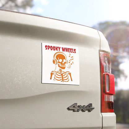 Spooky Wheels Car Magnet - Halloween Decor, Fun Skeleton Design, Auto Decoration, Party Favor, Gift for Car Lovers