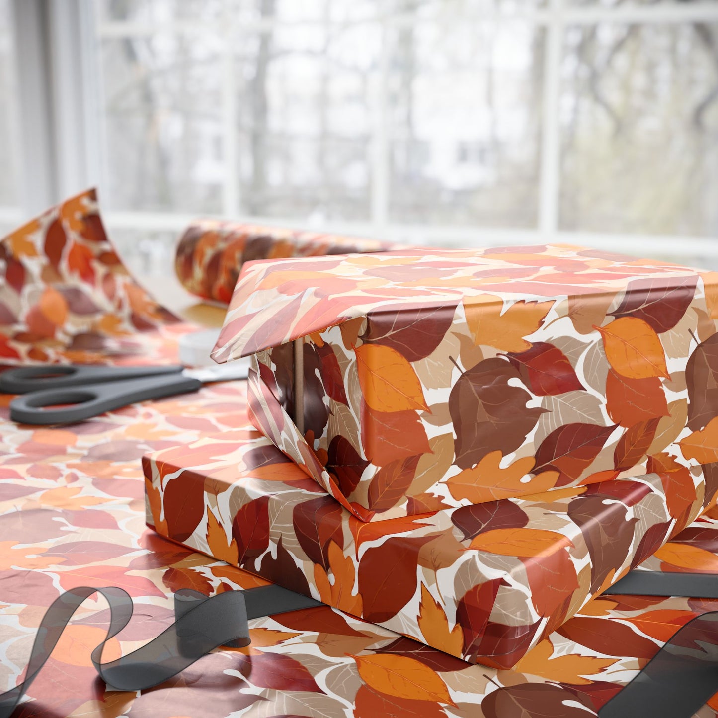 Autumn Leaf Wrapping Paper, Fall Gift Wrap, Eco-Friendly Gift Wrap, Thanksgiving Decor, Seasonal Paper