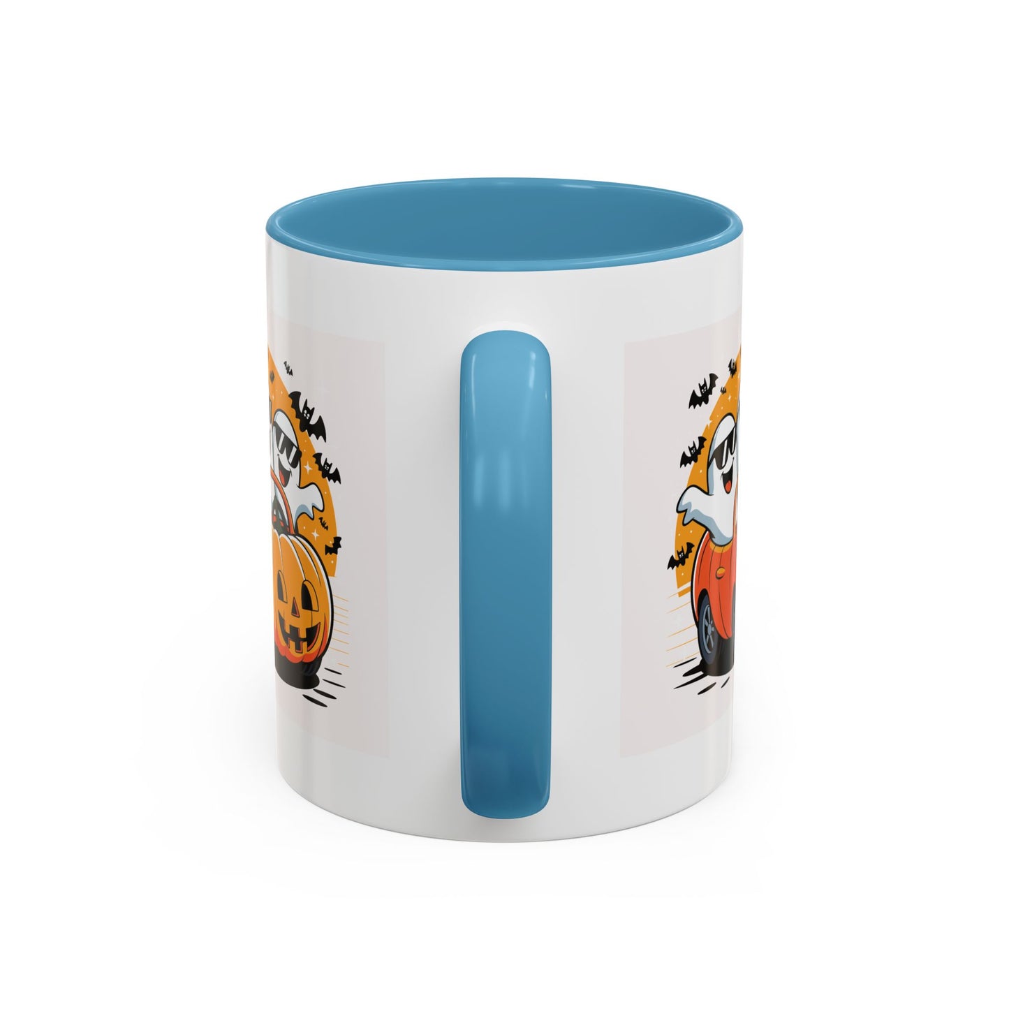 Halloween Ghost Car Coffee Mug, Spooky Mug for Fall, Pumpkin Spice Coffee Cup, Halloween Theme Drinkware, Funny Ghost Mug