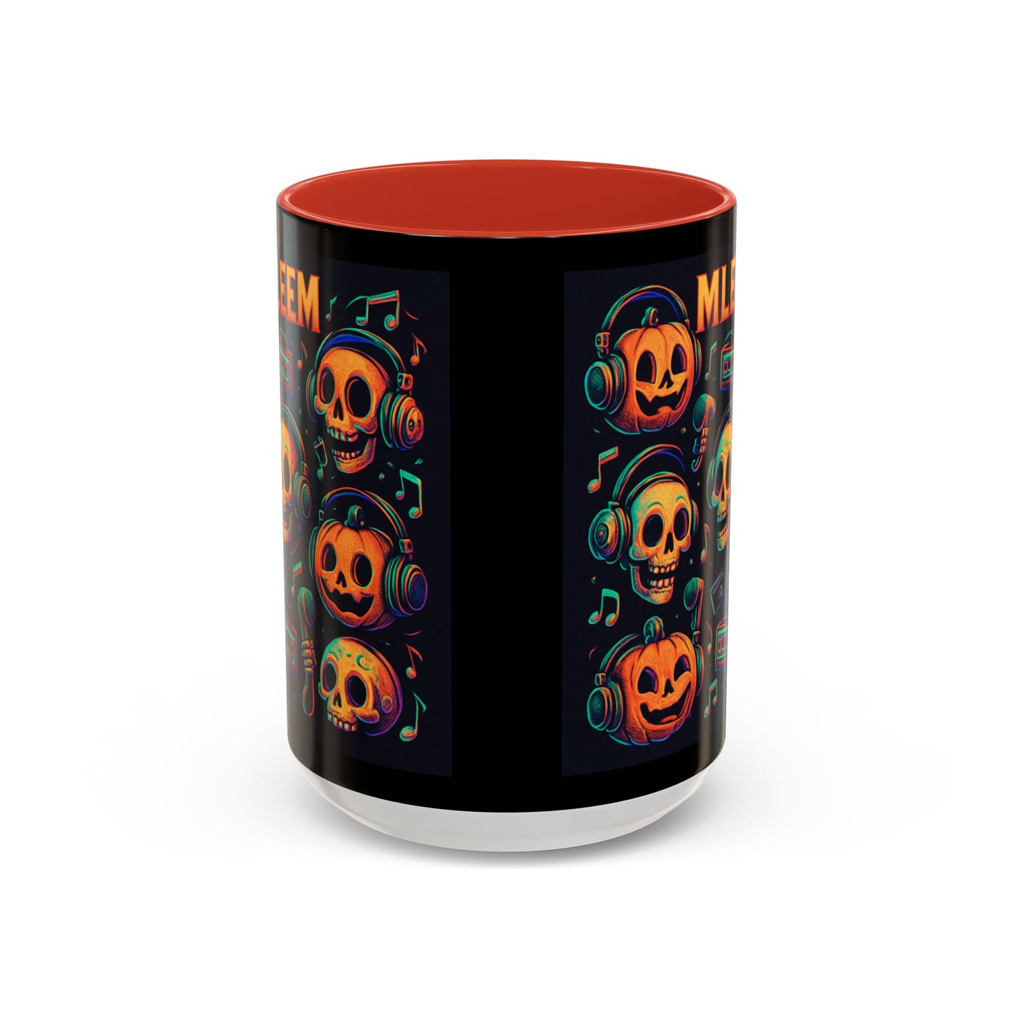 Halloween Skull Coffee Mug, Spooky Decor, Gift for Music Lovers, Pumpkin Head Mug, Halloween Party Favor