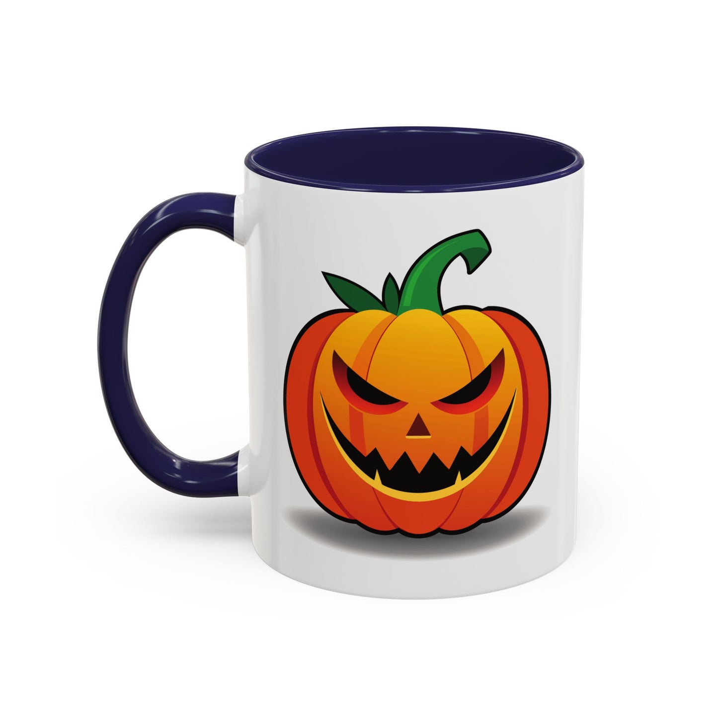 Halloween Pumpkin Accent Mug | Spooky Coffee Cup | Fall Decor | Pumpkin Art | Gift for Halloween Lovers, 11oz, 15oz