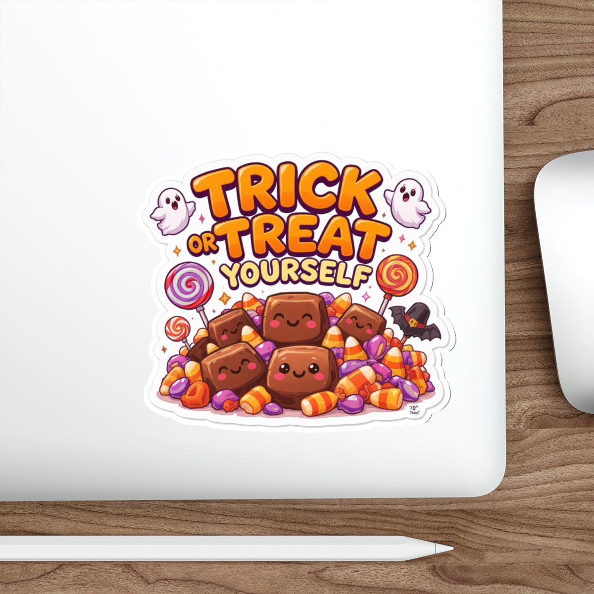 Fun Halloween Die-Cut Stickers - Trick or Treat Yourself, Cute Halloween Decor, Laptop Stickers, Party Favors, Festive Gifts