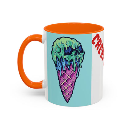 Creepy Ice Cream Mug - Perfect for Halloween, Unique Gift for Coffee Lovers, Spooky Decor, Creepscream Design, Fun Kitchenware