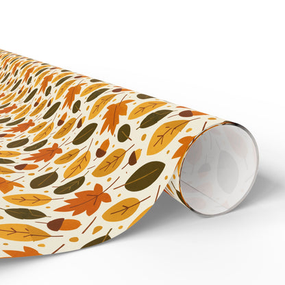 Autumn-Themed Wrapping Paper, Fall Leaves Gift Wrap, Seasonal Gift Wrapping, Eco-Friendly Wrap, Thanksgiving Party Supplies