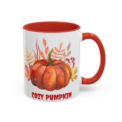 Cozy Pumpkin Accent Coffee Mug | Fall Decor, Gift for Autumn Lovers, Thanksgiving Mug, Pumpkin Spice Latte Cup, Holiday Drinkware