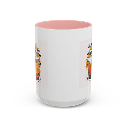 Halloween Ghost Car Coffee Mug, Spooky Mug for Fall, Pumpkin Spice Coffee Cup, Halloween Theme Drinkware, Funny Ghost Mug