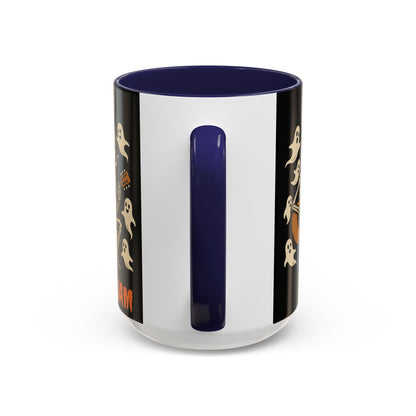 Spooky Skeleton Coffee Mug, Halloween Decor, Bone-Jam Ghost Mug, Gift for Music Lovers, Unique Drinkware