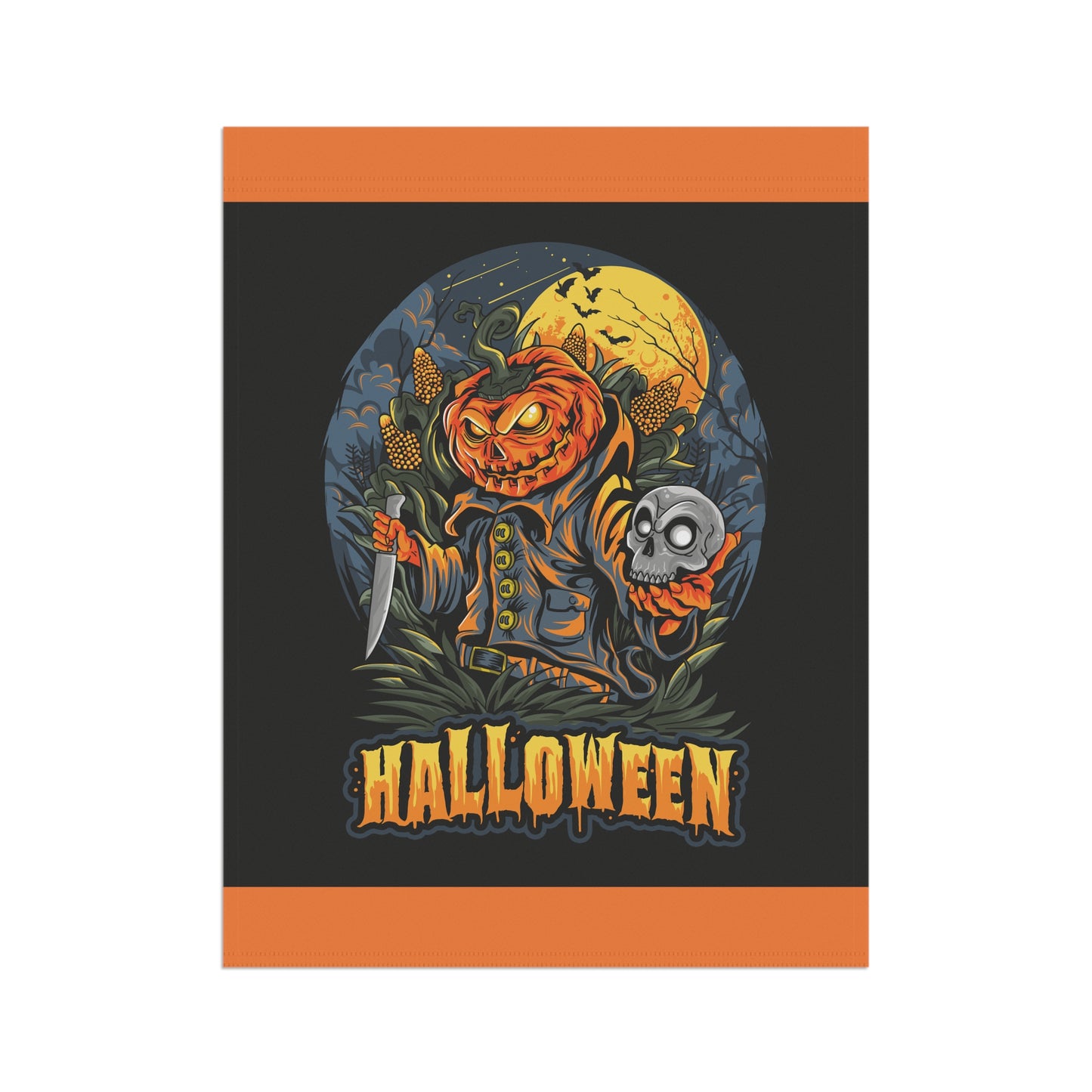 Halloween Garden Banner, Autumn Decor, Pumpkin Flag, Outdoor Halloween Decoration, Festive Yard Sign