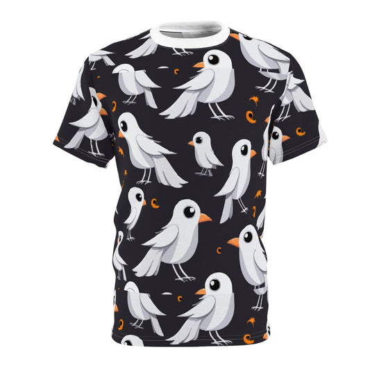 Whimsical Bird Print Unisex Tee, Cute Graphic Shirt, Casual Wear, Gift for Bird Lovers, Summer Style, Fun Everyday Comfort