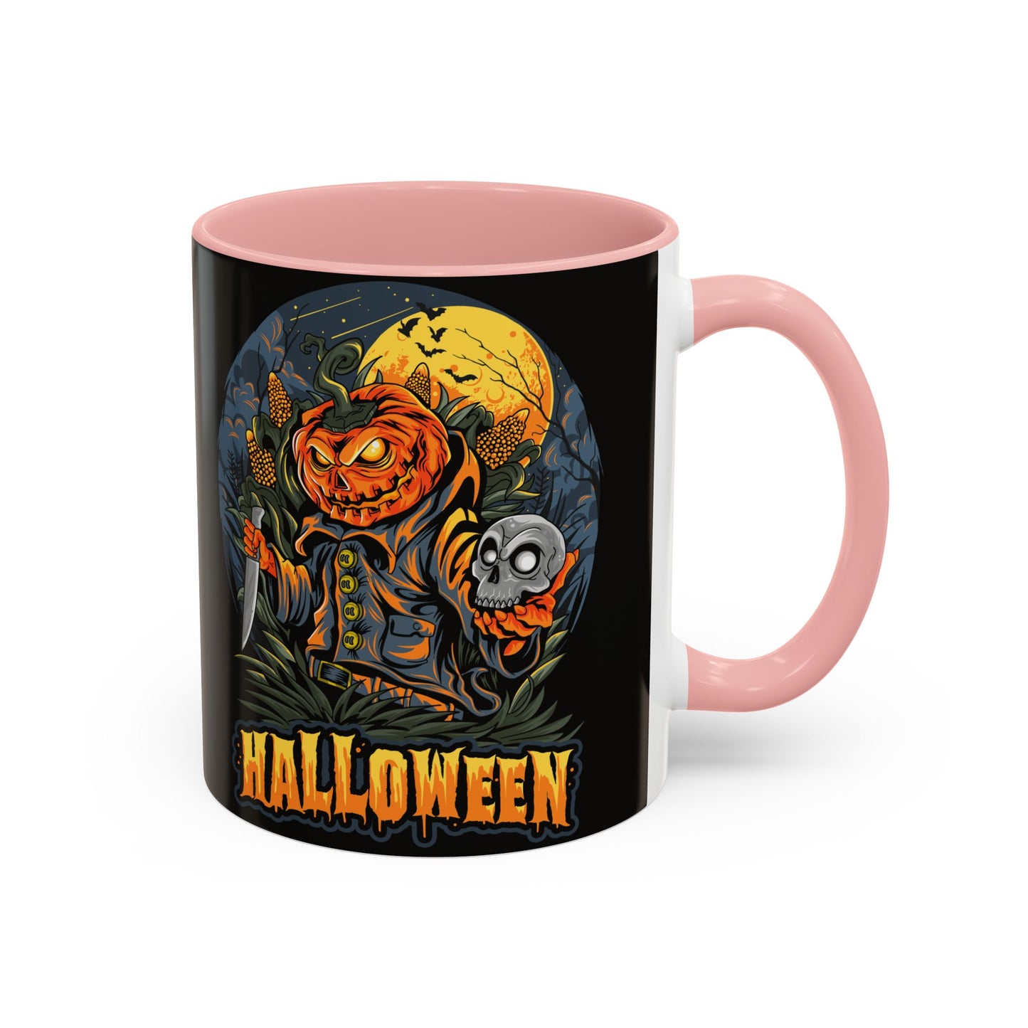 Halloween Pumpkin Coffee Mug, Spooky Mug, Fall Decor, Gift for Halloween Lovers, Black Mug, 11oz or 15oz