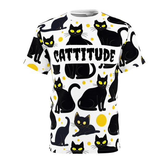 Cattitude Unisex Tee, Fun Cat Shirt, Pet Lover Gift, Halloween Apparel, Casual Cool Tee, Quirky Cat Fashion