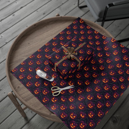 Halloween Themed Wrapping Paper, Festive Gift Wrap, Spooky Gift Wrap for Fall, Pumpkin Gift Wrap, Holiday Wrapping Sheets