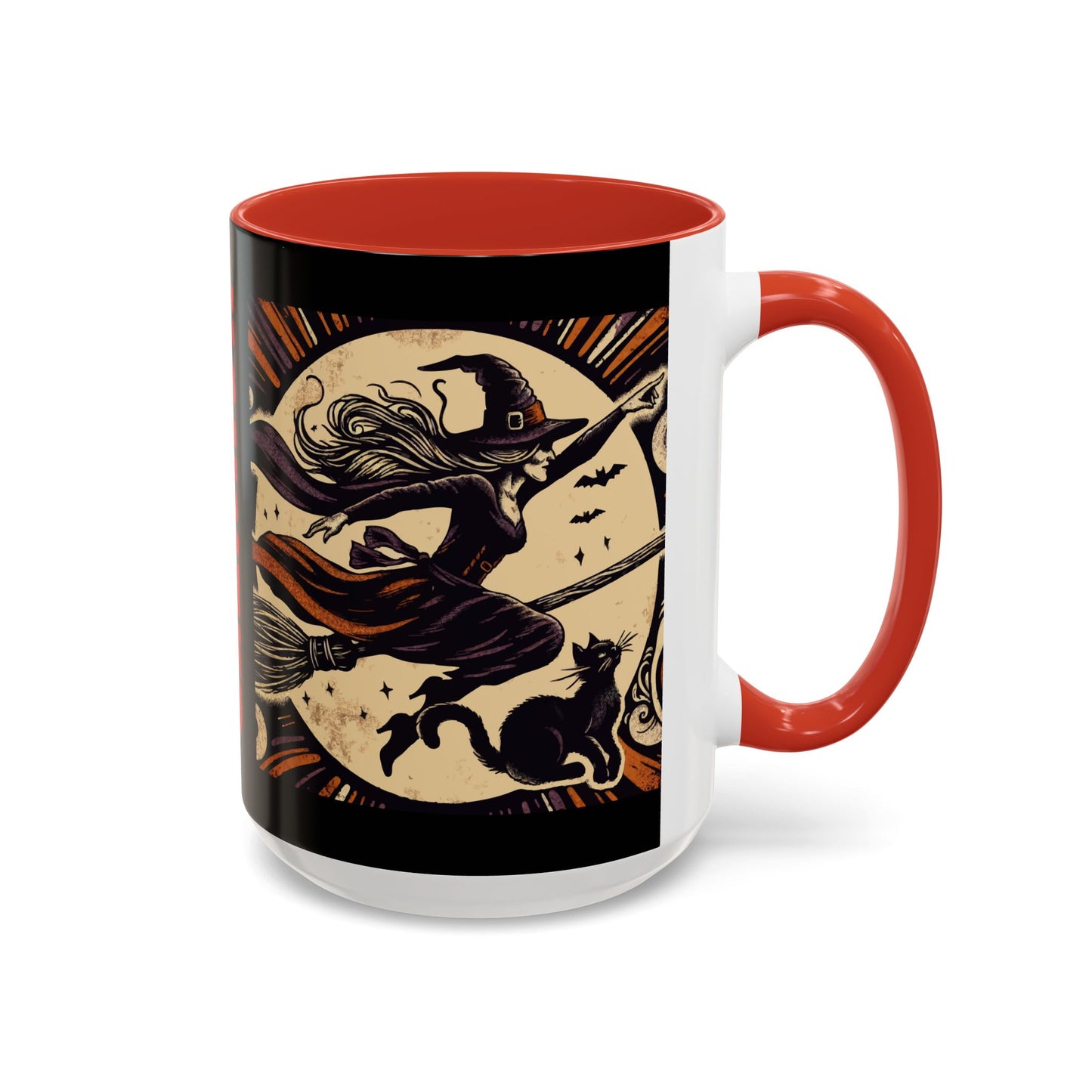 Halloween-Themed Accent Coffee Mug, Coffee Cup for Witch Lovers, Haunted Mug for Spooky Season, Unique Gift for Halloween, Witch Decor
