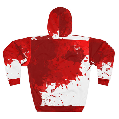 Bold Splatter Design Unisex Pullover Hoodie, Casual Streetwear, Unique Gift, Festival Fashion, Cozy Layering