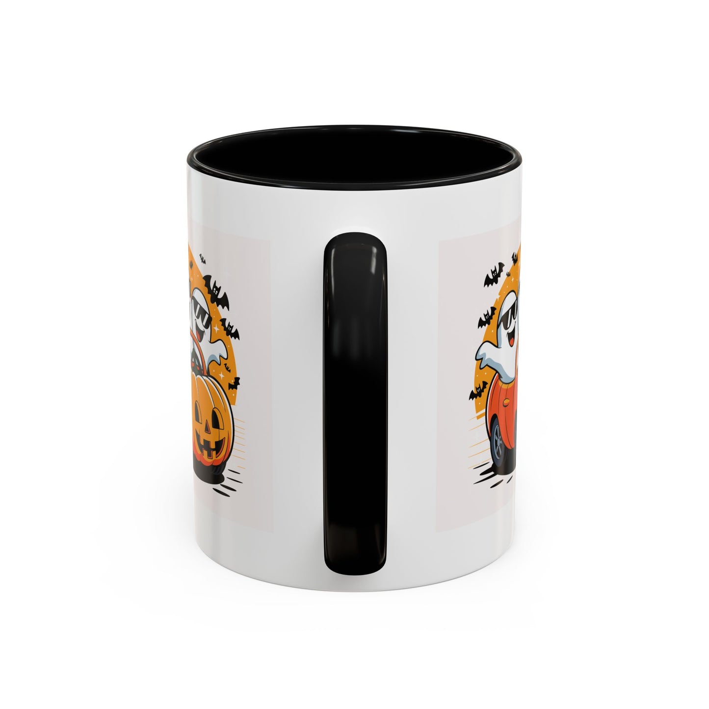 Halloween Ghost Car Coffee Mug, Spooky Mug for Fall, Pumpkin Spice Coffee Cup, Halloween Theme Drinkware, Funny Ghost Mug