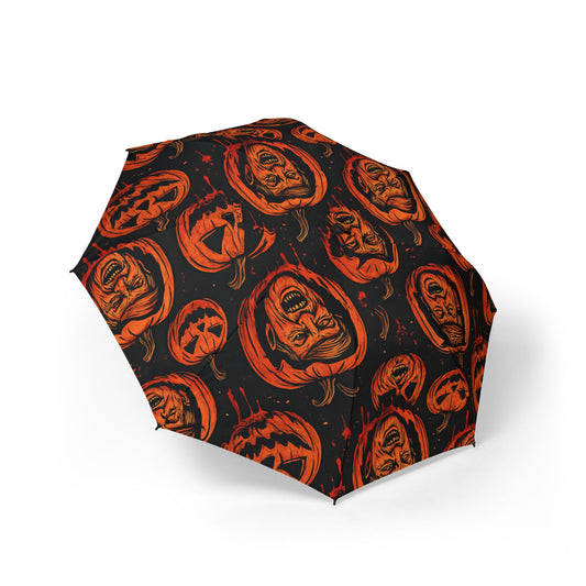 Halloween Pumpkin Umbrella - Foldable, Semi-Automatic, Perfect for Fall Celebrations, Trick-or-Treating, Gifts for Festival Lovers