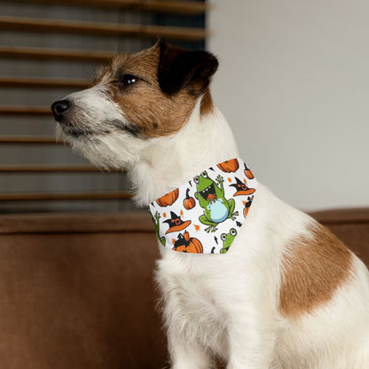 Halloween Frog Pet Bandana Collar, Cute Dog Scarf, Fall Accessories, Pet Costume, Halloween Pet Apparel, Festive Dog Wear