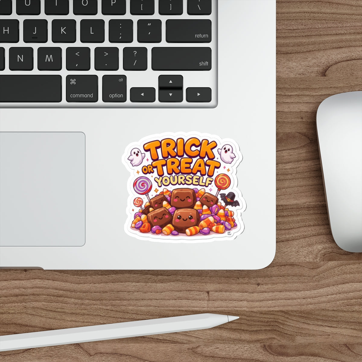 Fun Halloween Die-Cut Stickers - Trick or Treat Yourself, Cute Halloween Decor, Laptop Stickers, Party Favors, Festive Gifts