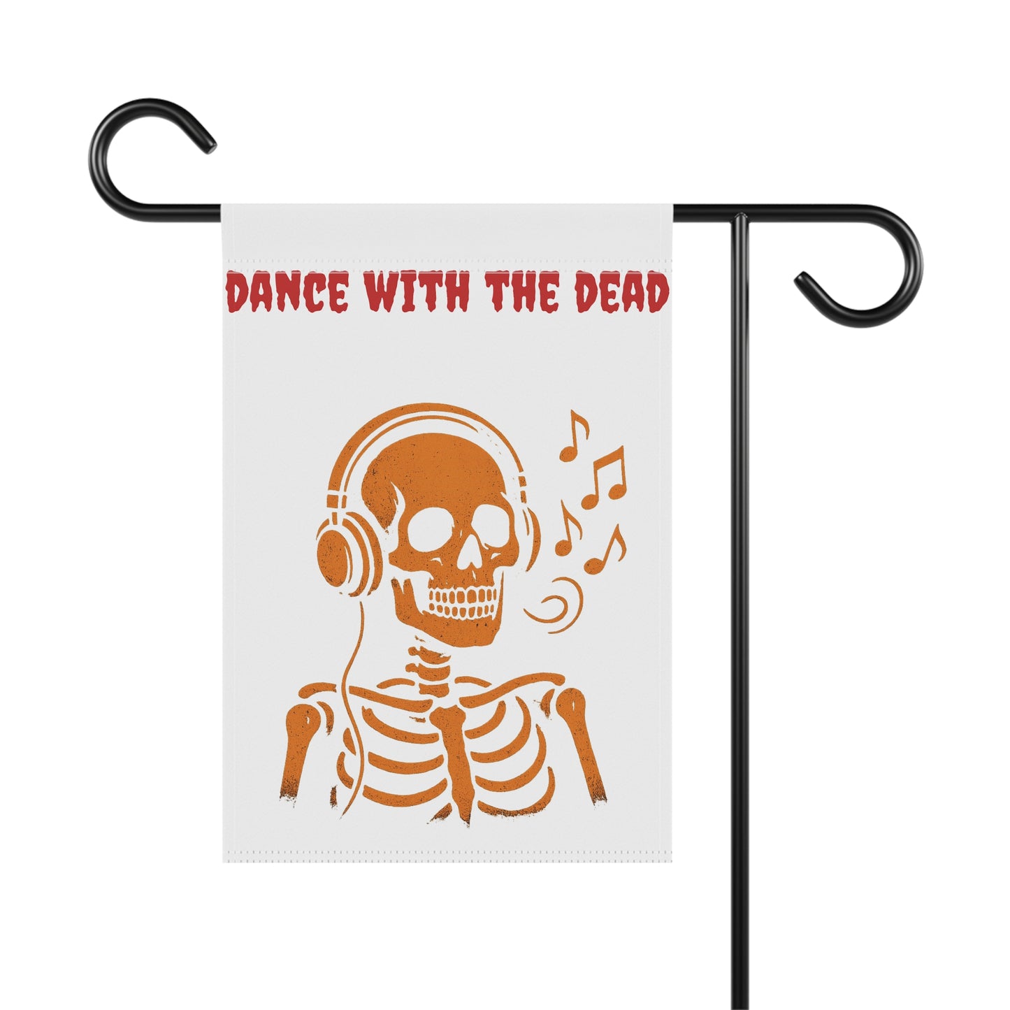 Dance with the Dead Garden Banner, Halloween Decor, Skeleton Flag, Outdoor Decoration, Spooky Garden Sign, Party Decoration