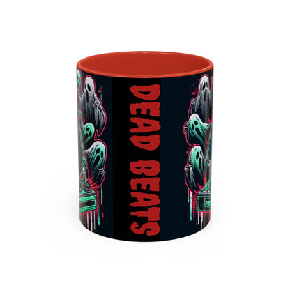 Gothic Coffee Mug, Spooky Mug, Halloween Gift, Ghost-Themed Drinkware, DJ Skull Mug, Music Lover’s Mug