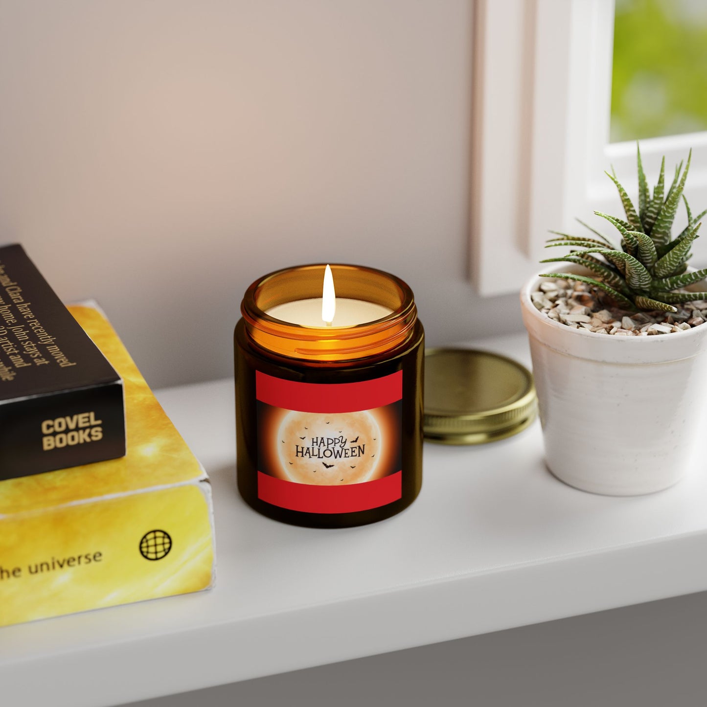 Halloween Scented Candles, 4oz & 9oz Coconut Apricot Wax - Festive Home Decor, Fall Gift, Cozy Atmosphere, Unique Halloween Party Favor