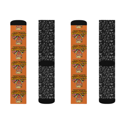 Halloween-Themed Sublimation Socks, Fun Socks, Holiday Accessories, Spooky Gifts, Costume Add-ons, Unique Footwear