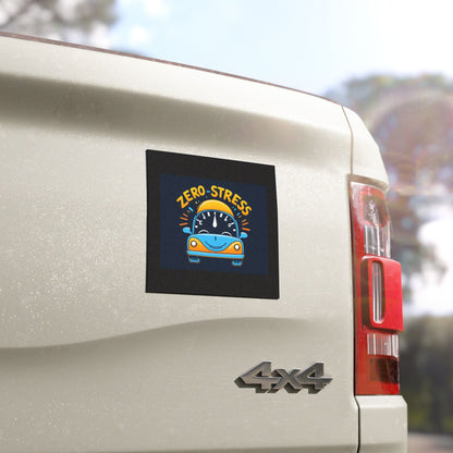 Fun Car Magnet - Zero Stress! | Peaceful Driving Vibe, Auto Decor, Gift for Car Enthusiasts, Unique Car Accessories, Road Trip Decor