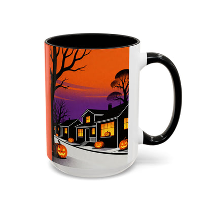 Halloween-Themed Accent Coffee Mug, Spooky Autumn Decor, Pumpkin Coffee Cup, Fall Gift, October Celebration