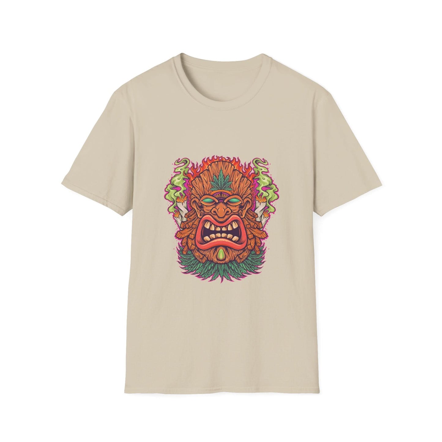 Tiki Leaf Weed Mascot with Smoke - Mleem