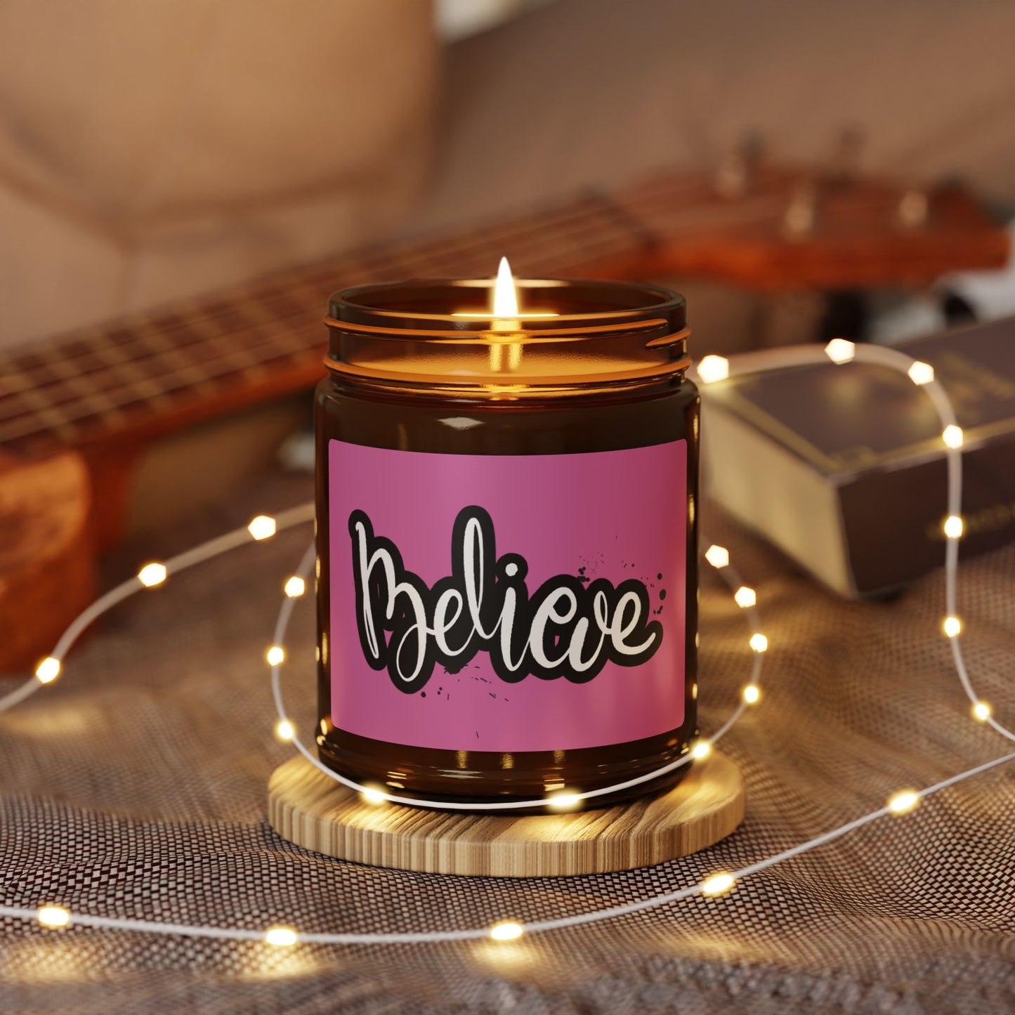 Believe Scented Soy Candle - Cozy Home Decor, Inspirational Gift