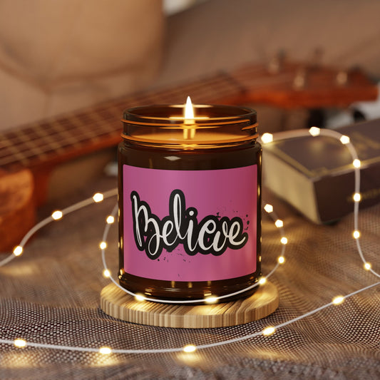 Believe Scented Soy Candle - Cozy Home Decor, Inspirational Gift