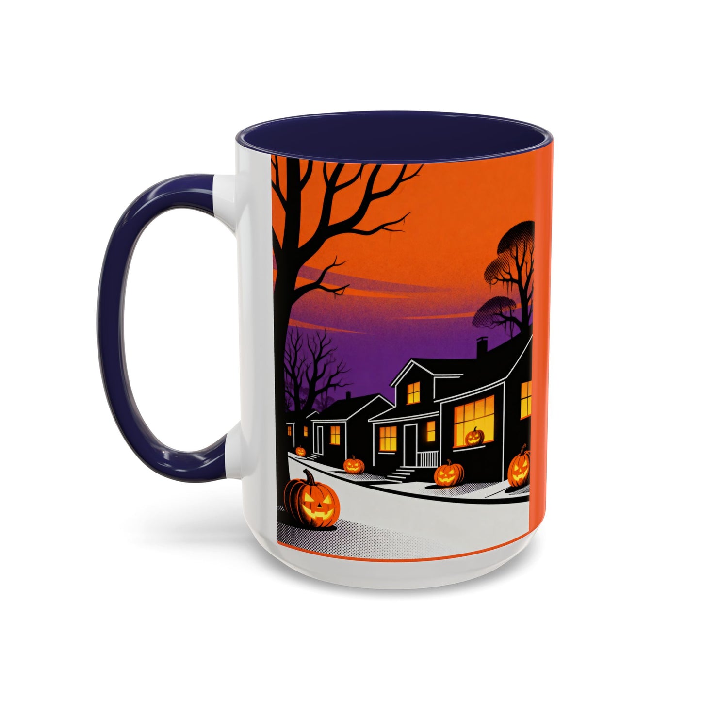 Halloween-Themed Accent Coffee Mug, Spooky Autumn Decor, Pumpkin Coffee Cup, Fall Gift, October Celebration