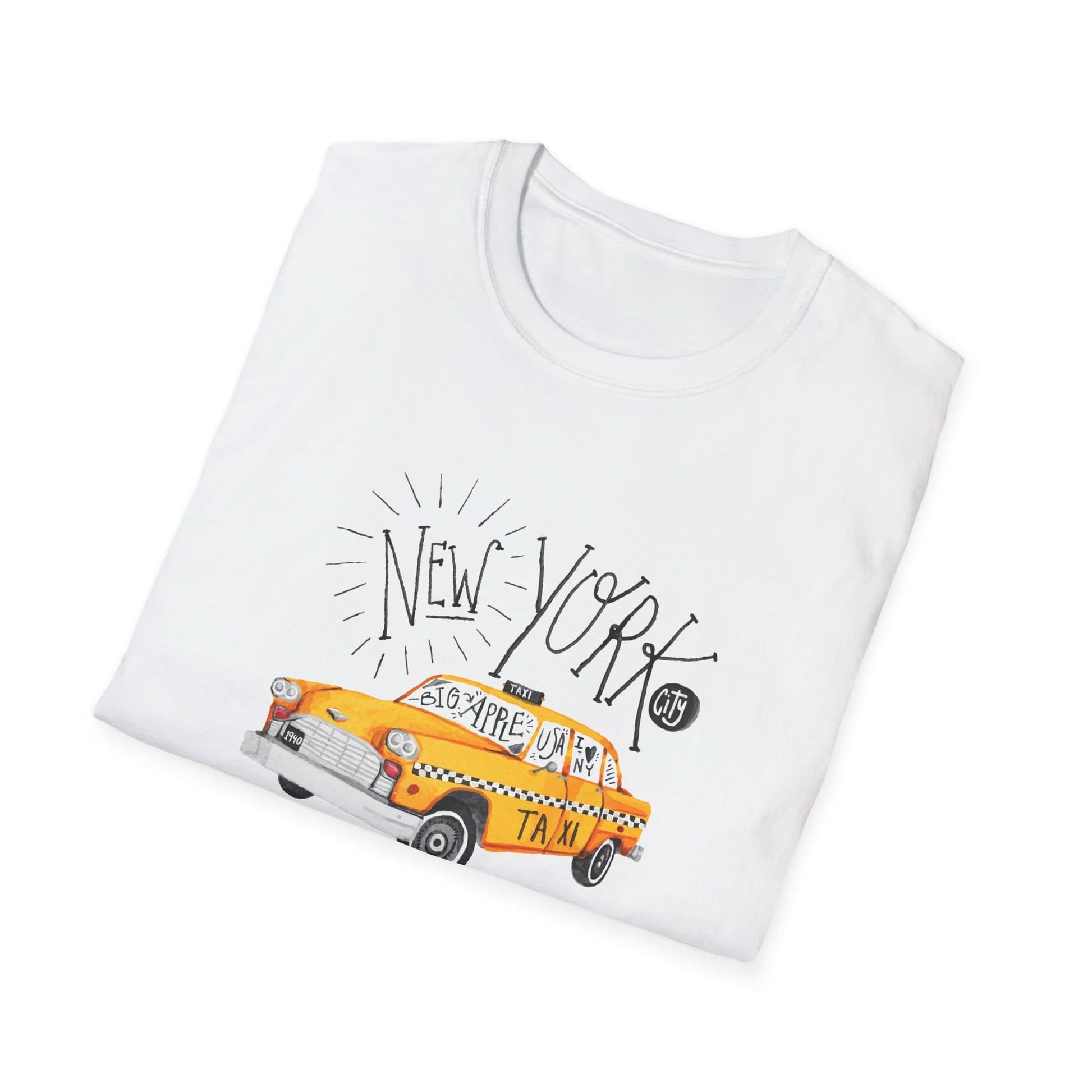 New York Taxi Watercolor - Mleem