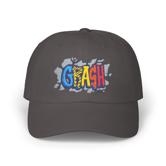 Classic Dad Cap with CRAASH! Design, Casual Hat for Dads, Funny Gift for Father's Day, Summer Accessory, Everyday Wear