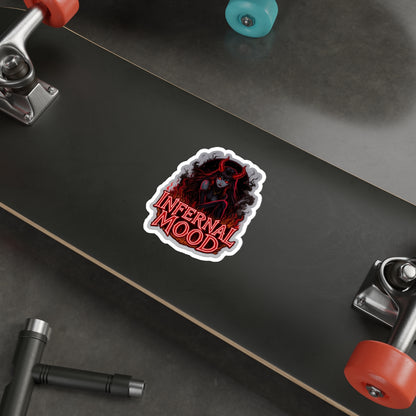 Infernal Mood Die-Cut Stickers, Gothic Aesthetic Stickers, Devilish Laptop Decor, Alternative Lifestyle, Gift for Dark Art Lovers