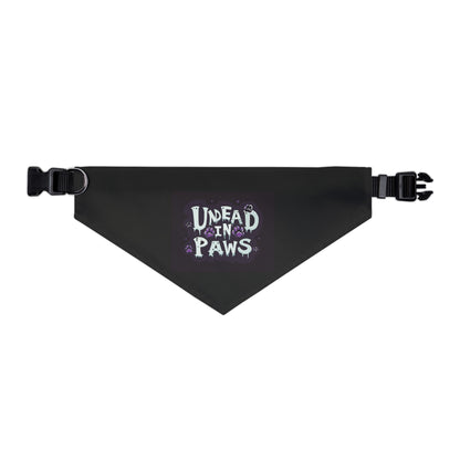 Undead in Paws Pet Bandana, Spooky Dog Accessory, Halloween Pet Costume, Adjustable Dog Collar Scarf, Fun Pet Fashion
