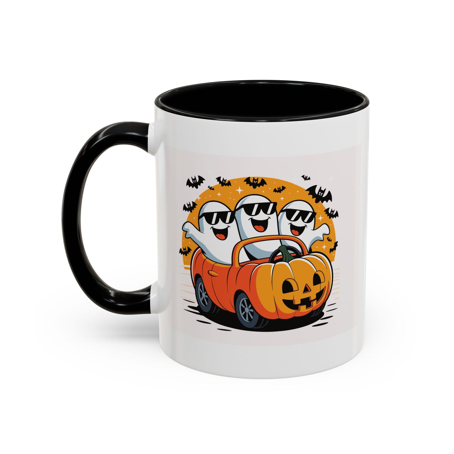 Halloween Ghost Car Coffee Mug, Spooky Mug for Fall, Pumpkin Spice Coffee Cup, Halloween Theme Drinkware, Funny Ghost Mug