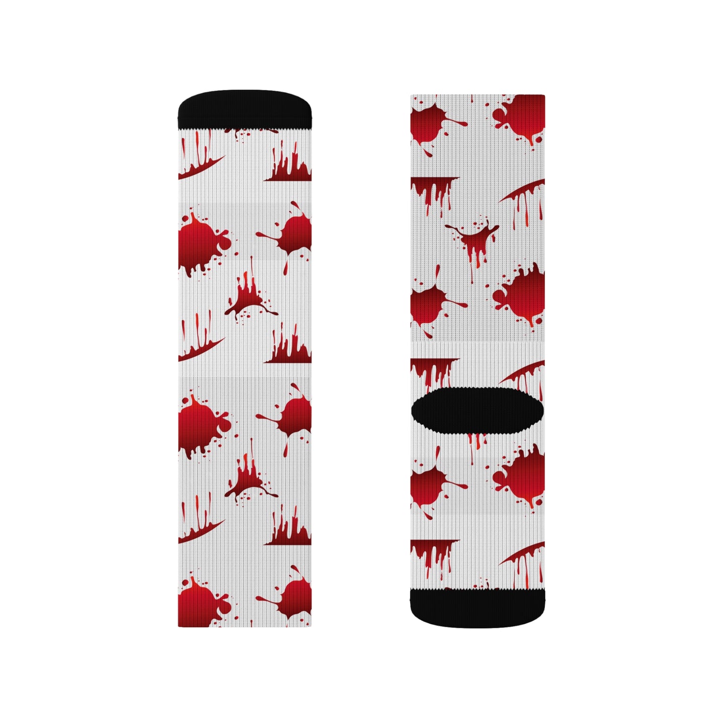 Blood Splatter Sublimation Socks, Unique Fun Socks for Halloween, Gift for Horror Fans, Stylish Casual Wear, Statement Accessories
