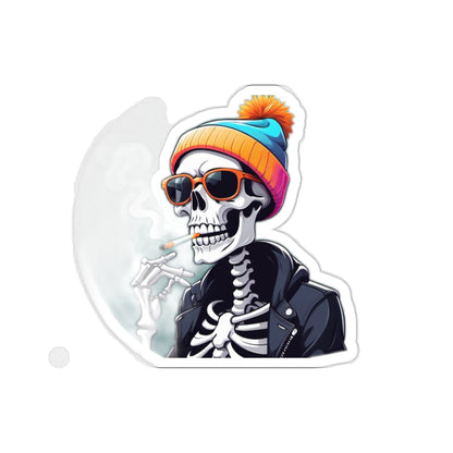 Chill Skeleton Die-Cut Stickers - Cool Vibes for Laptops, Water Bottles, and More - Perfect for Halloween, Parties, or Daily Fun!