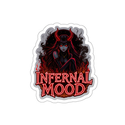 Infernal Mood Die-Cut Stickers, Gothic Aesthetic Stickers, Devilish Laptop Decor, Alternative Lifestyle, Gift for Dark Art Lovers