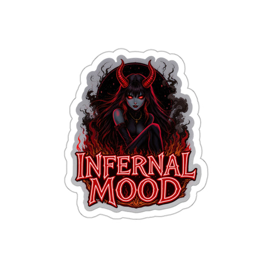 Infernal Mood Die-Cut Stickers, Gothic Aesthetic Stickers, Devilish Laptop Decor, Alternative Lifestyle, Gift for Dark Art Lovers
