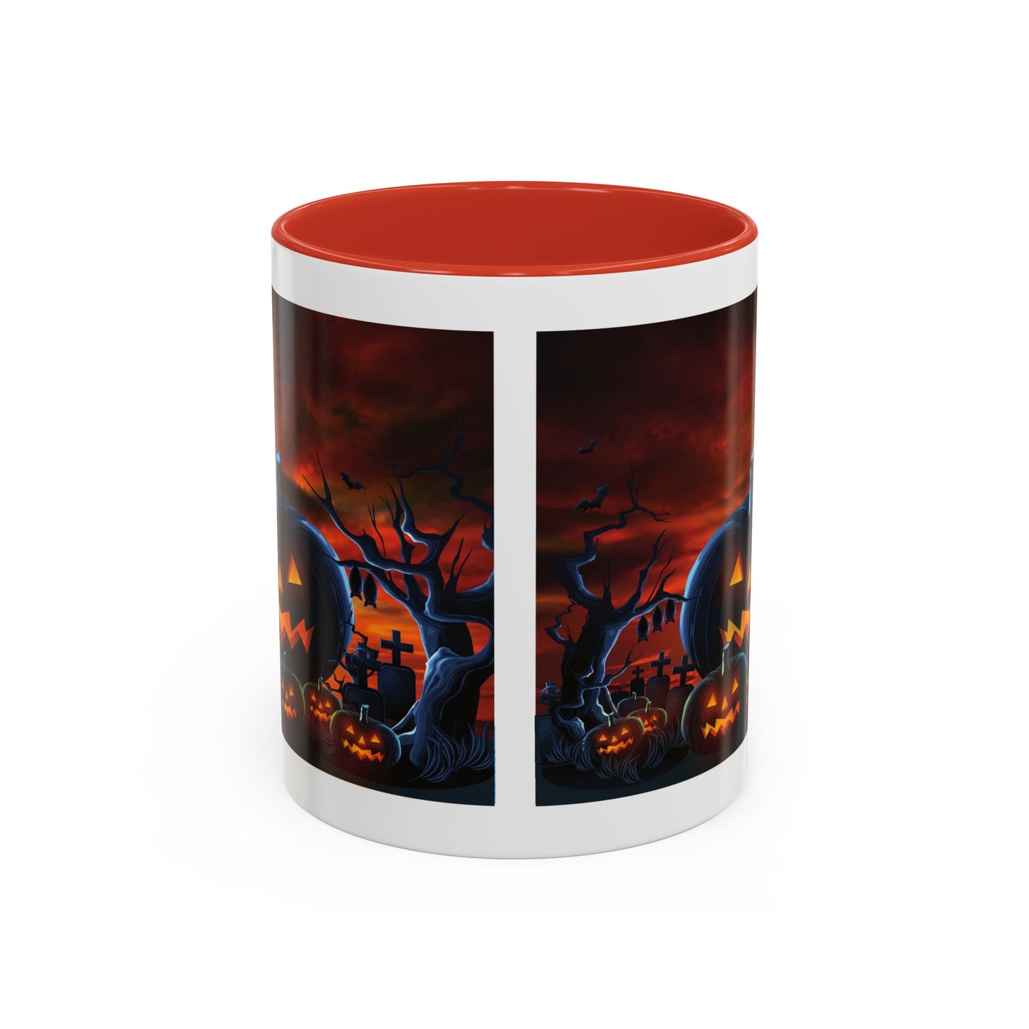 Halloween Pumpkin Accent Mug, Spooky Coffee Cup, Fall Decor, Trick or Treat Gift, Dark Themed Drinkware, Halloween 2023,