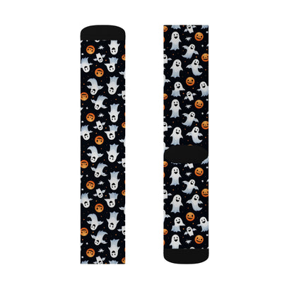 Halloween Ghost & Pumpkin Socks, Cute Patterned Socks for Fall, Fun Halloween Accessories, Unique Gift for Halloween Lovers