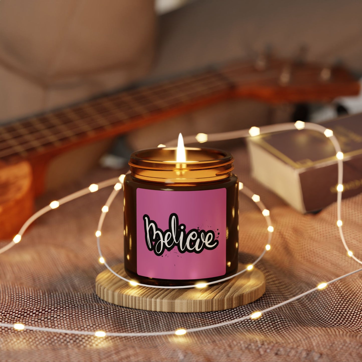 Believe Scented Soy Candle - Cozy Home Decor, Inspirational Gift