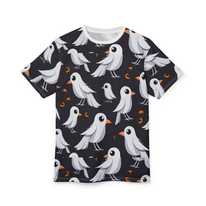 Whimsical Bird Print Unisex Tee, Cute Graphic Shirt, Casual Wear, Gift for Bird Lovers, Summer Style, Fun Everyday Comfort