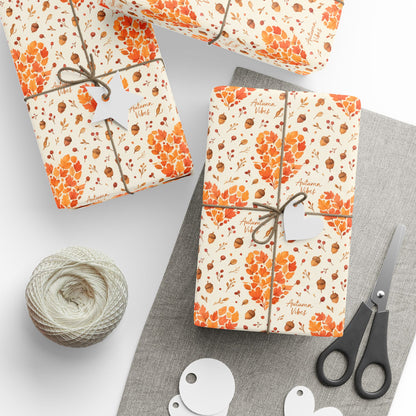 Autumn-Inspired Wrapping Papers, Eco-Friendly Gift Wrap, Fall Floral Design, Perfect for Thanksgiving, Birthdays, Holiday Celebrations