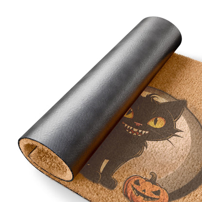 Halloween Cat Doormat, Spooky Home Decor, Fall Welcome Mat, Cat Lover Gift, Funny Door Mat, Autumn Decor