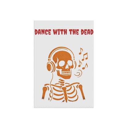 Dance with the Dead Garden Banner, Halloween Decor, Skeleton Flag, Outdoor Decoration, Spooky Garden Sign, Party Decoration